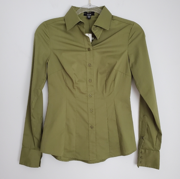 🆕️Jacob Green Button Down Shirt Size XXS - Picture 1 of 5